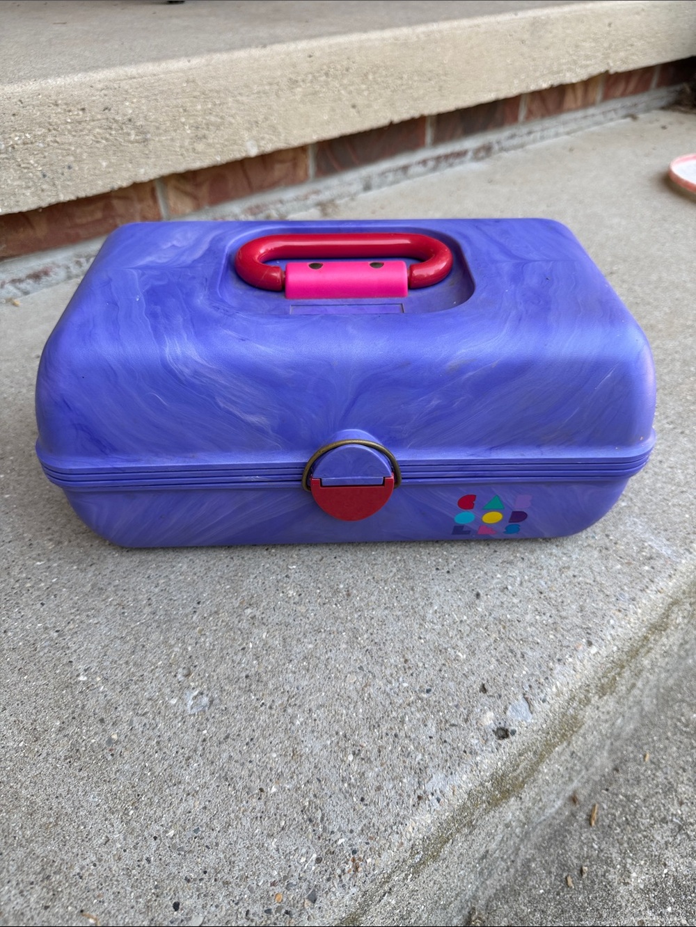 Caboodles Hard Case Purple Swirl Storage Box Make Up Accessories